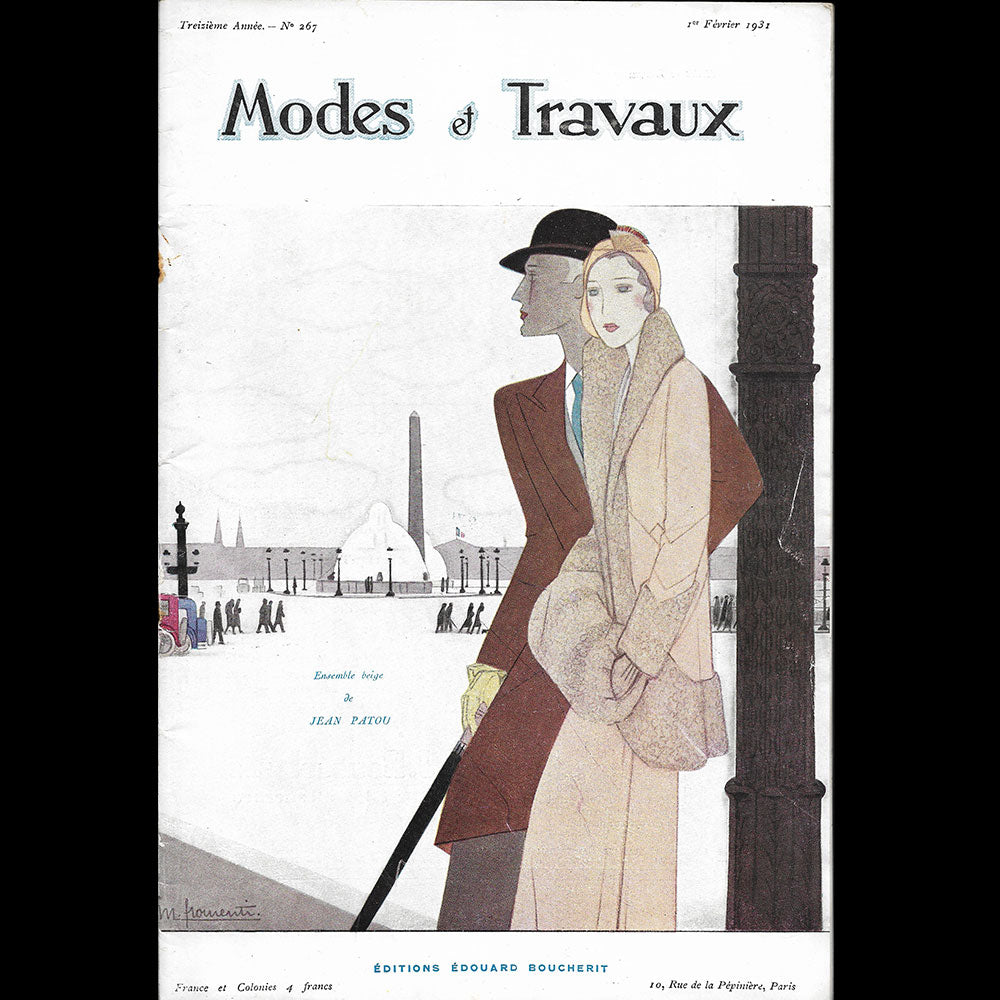 Modes et Travaux, 1er février 1931, couverture de Fromenti d'un modèle de Jean Patou