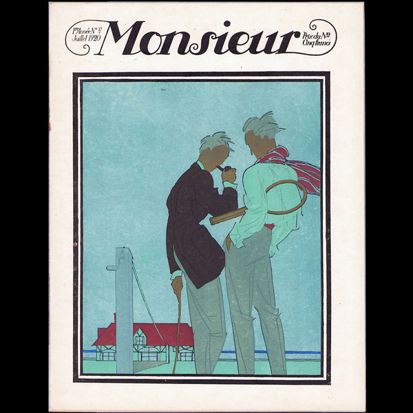 Monsieur, Revue des élégances, n7 (1920, juillet), couverture de Pierre Mourgue