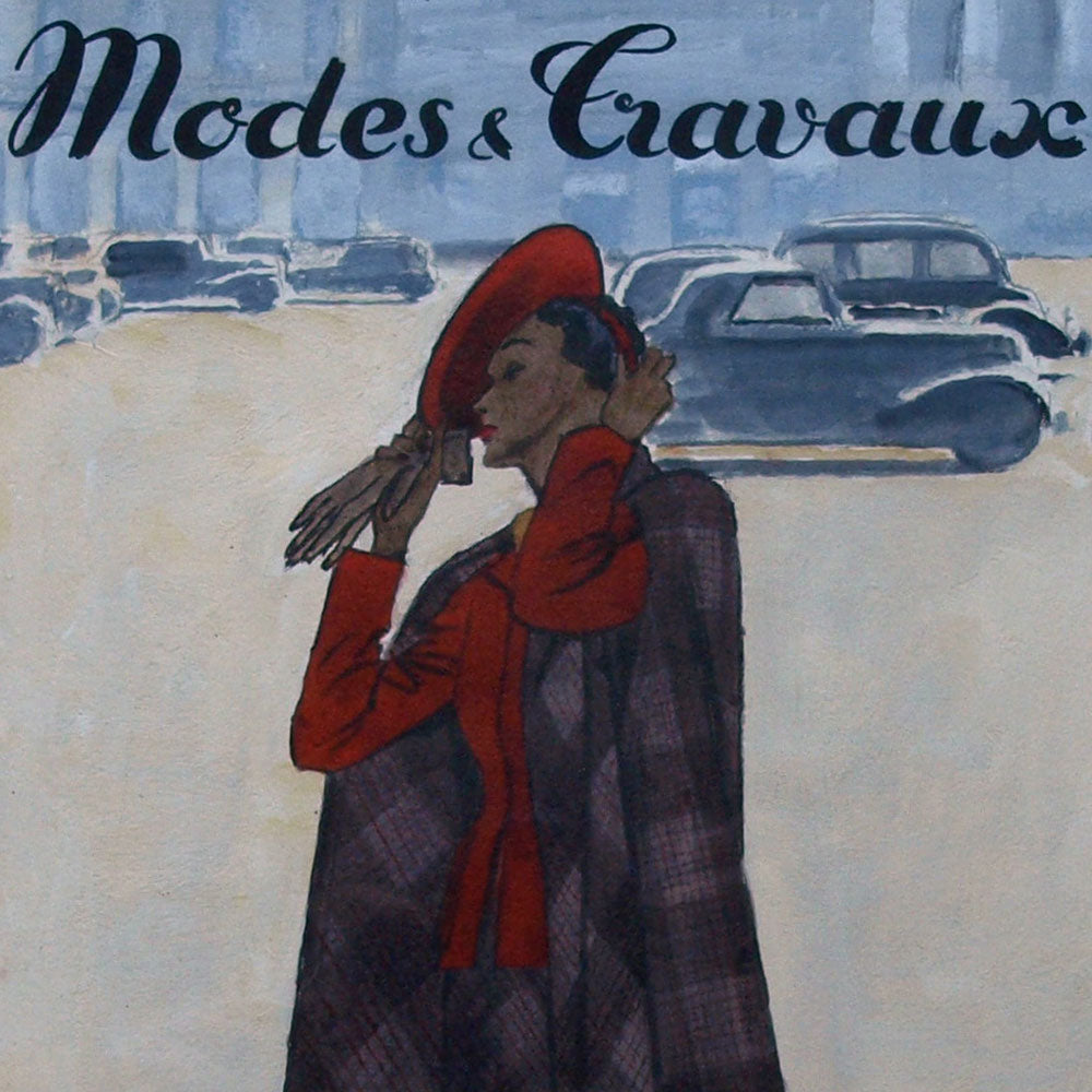 Pierre Mourgue - Ensemble de Creed, projet de couverture de Modes et Travaux (1939)