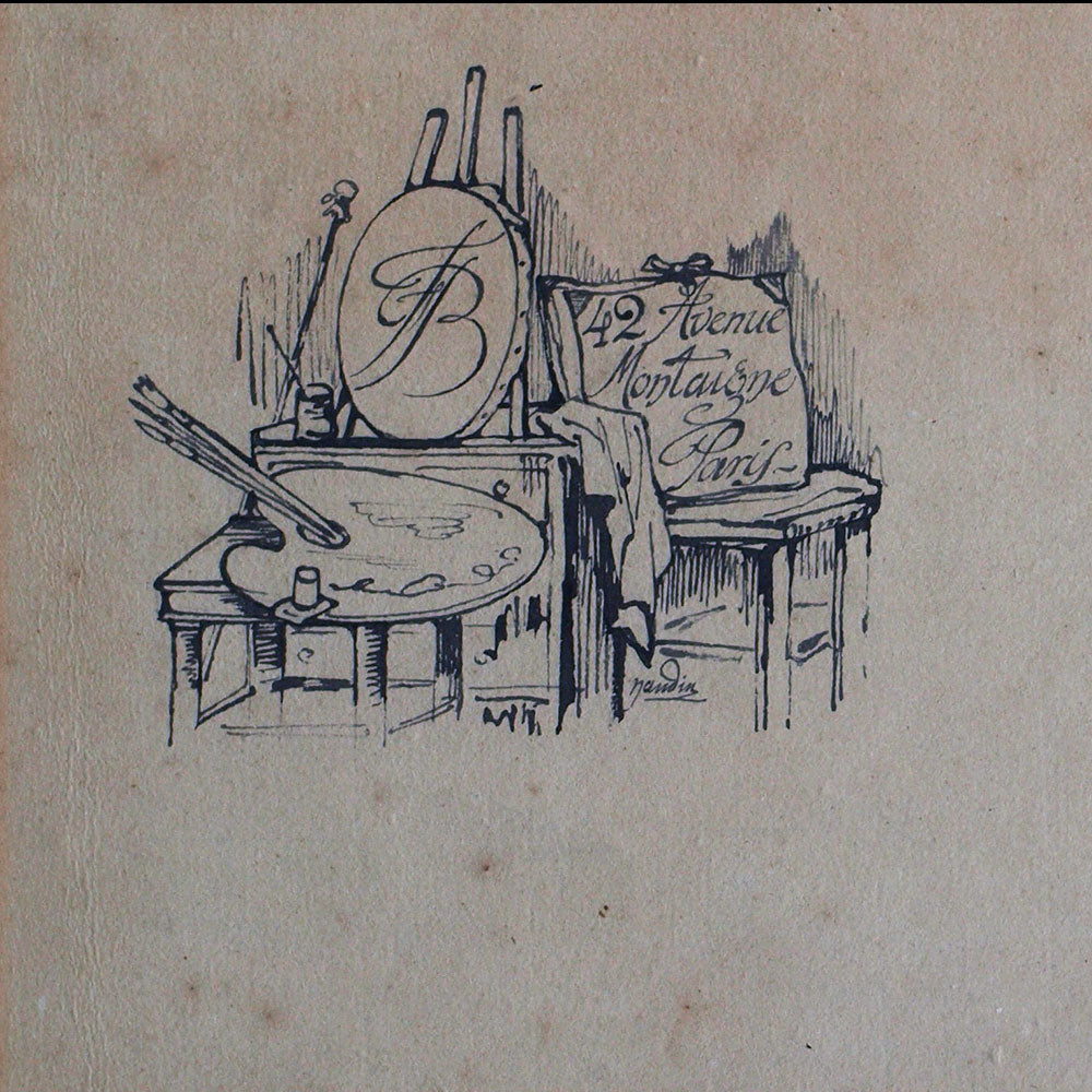 Bernard Naudin - Projet d'ex-libris, dessin à la plume Bernard Naudin (circa 1900-1910)