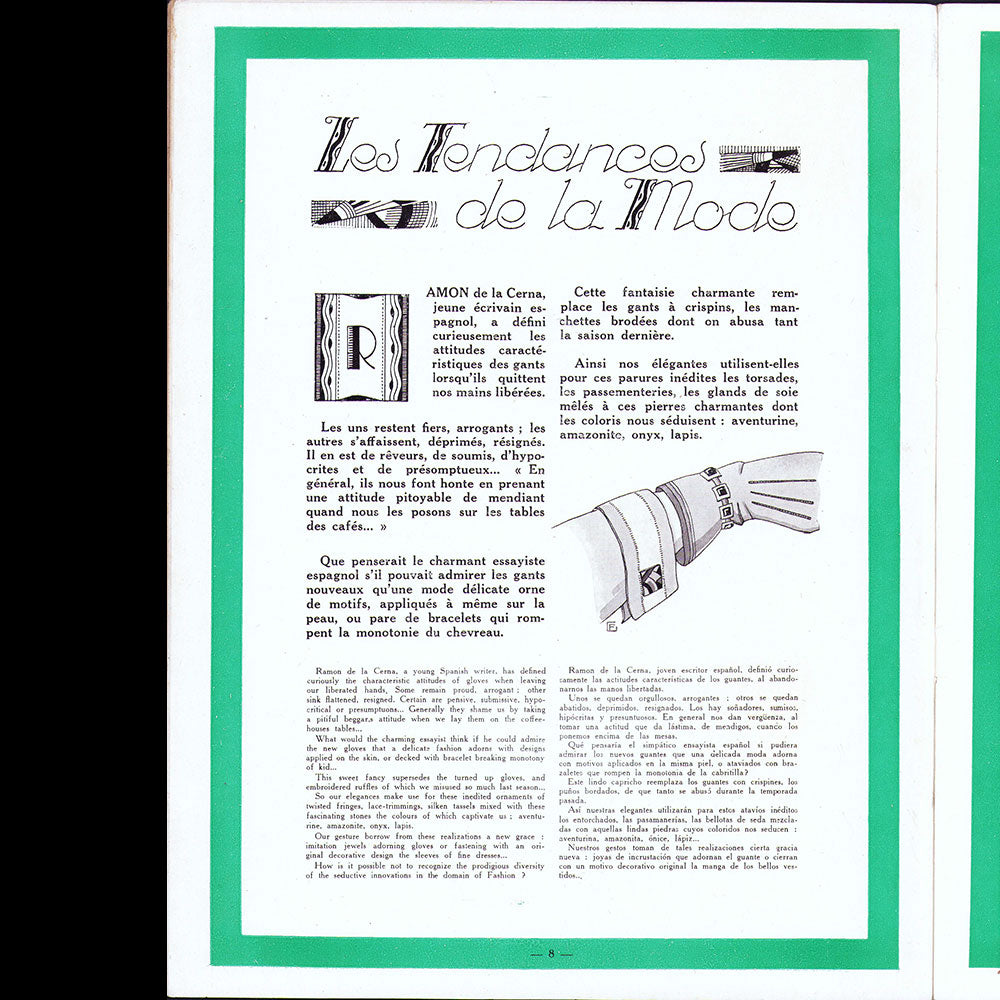 Parures, revues des Industries de la Mode, n°3, septembre 1926