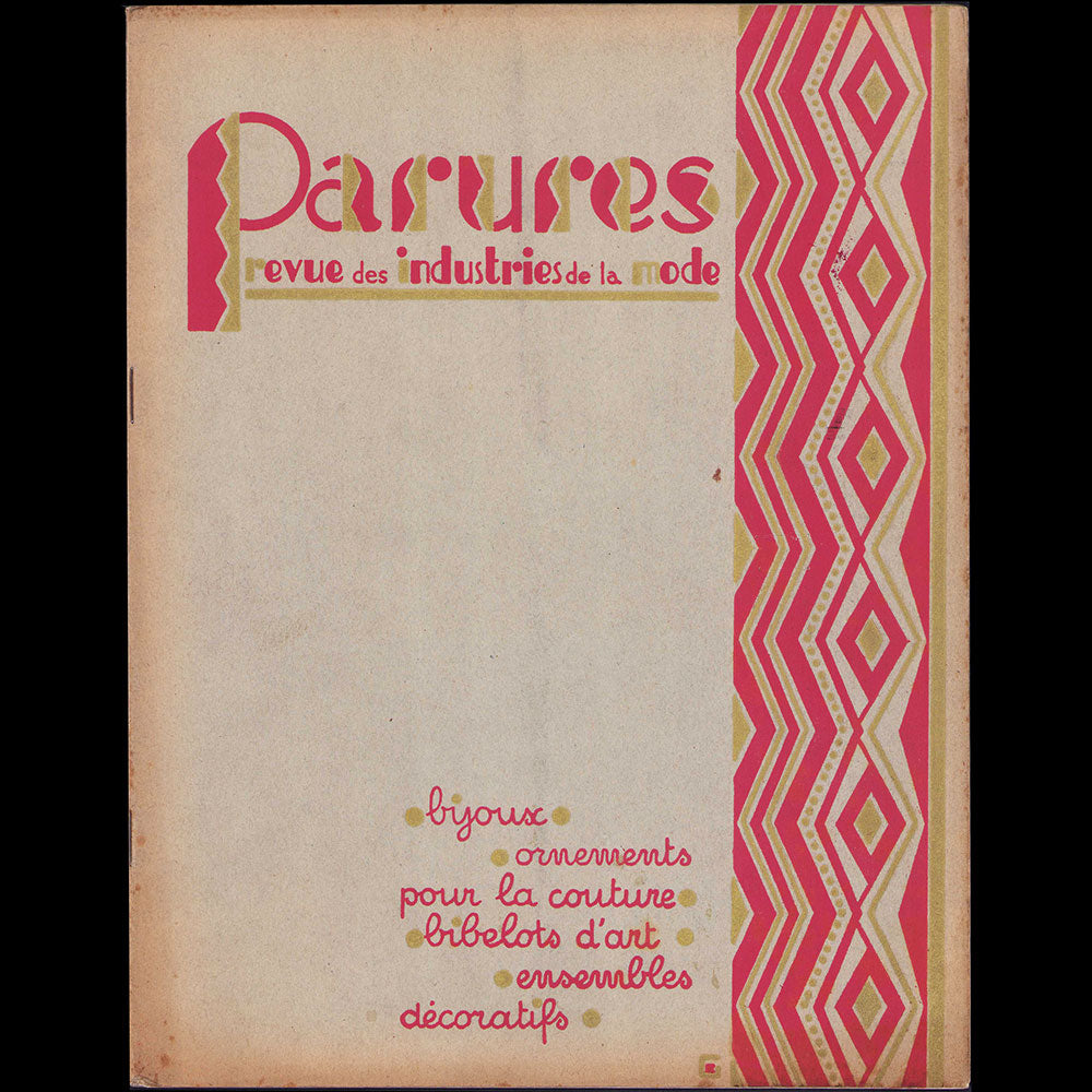 Parures, revues des Industries de la Mode, n°13, juillet 1927