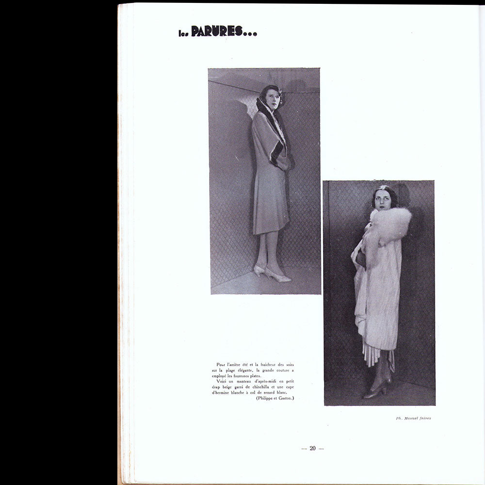 Parures, revues des Industries de la Mode, n°26, 15 août 1928