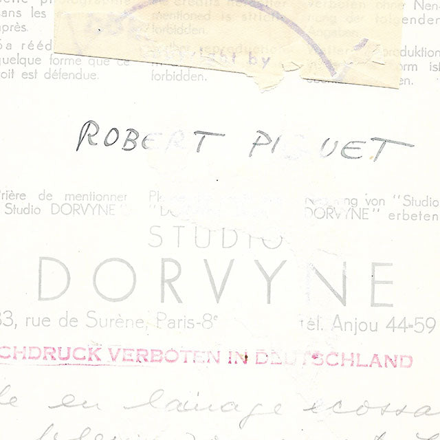Robert Piguet - Robe en lainage écossais, tirage du studio Dorvyne (1939)