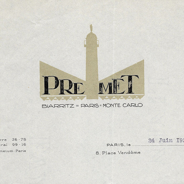 Premet - Correspondance de la maison de couture (1931)