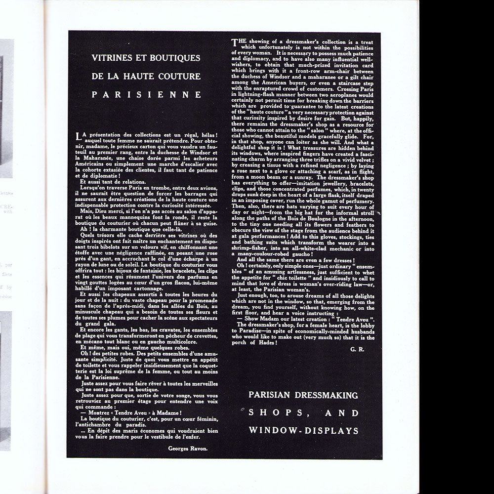 Publimondial, n°16 - Vitrines et Boutiques de la Haute Couture Parisienne (1949)