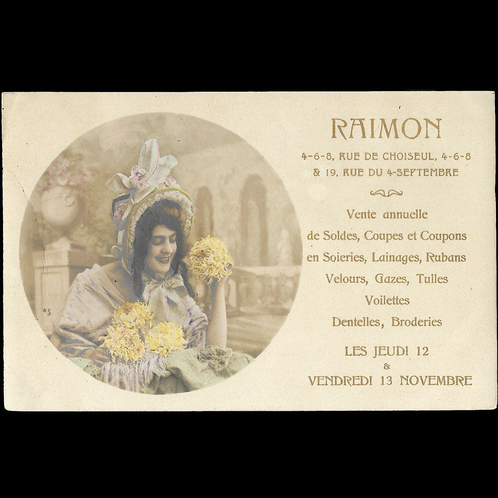 Raimon - Annonce de la vente annuelle de soieries (1903)