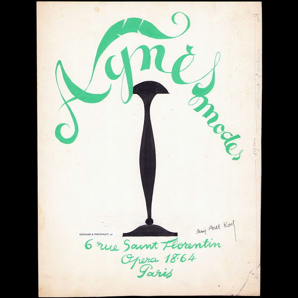 Ray Bret Koch - Agnès Modes, 6 rue Saint Florentin à Paris (1920s)