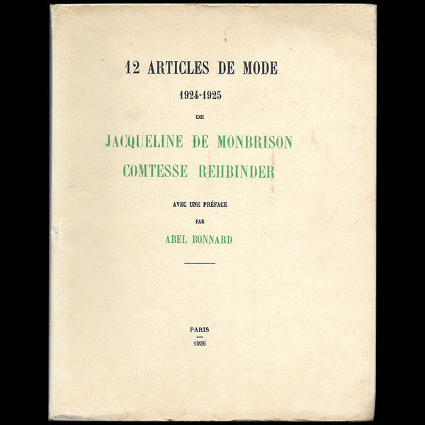‎12 articles de mode, 1924-1925, de Jacqueline de Monbrison, Comtesse de Rehbinder (1926)