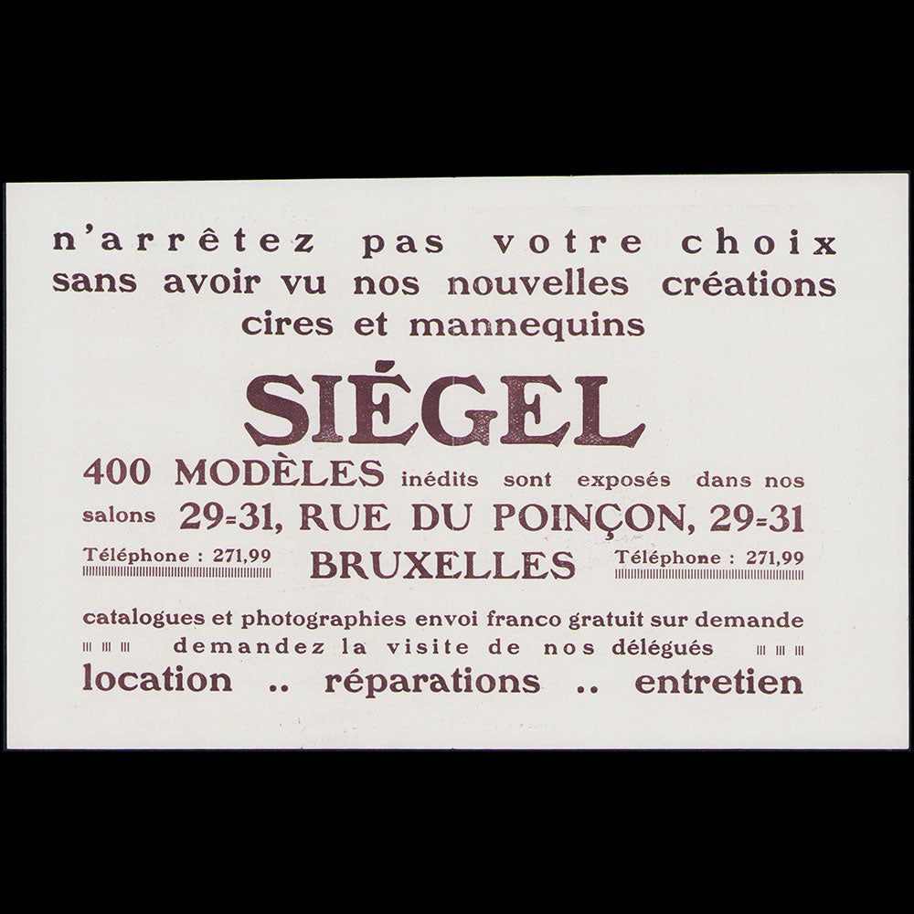 Siégel & Stockman - Document publicitaire de la maison de mannequins (1927)