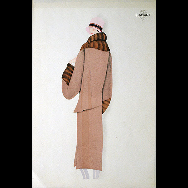Fourrures Simon Frères - Diamant, manteau en caracul moirée garni de Zorrinos (1929)