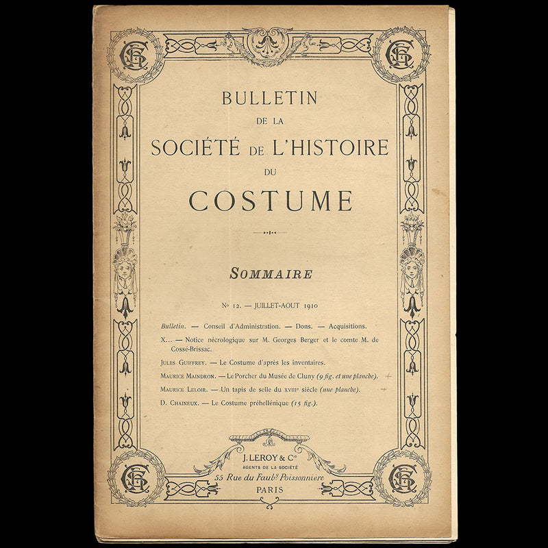 Bulletin de la Société de l'Histoire du Costume, n°12 (juillet-août 1910)