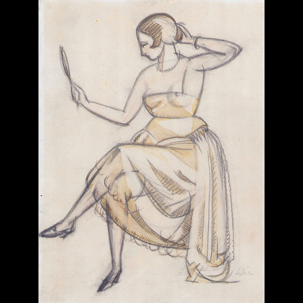 Louis Sue - Femme se coiffant, l'élégante au miroir (1921)