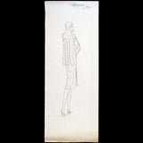 Vionnet - Dessin d'une robe par Suzette Meyer (1929)