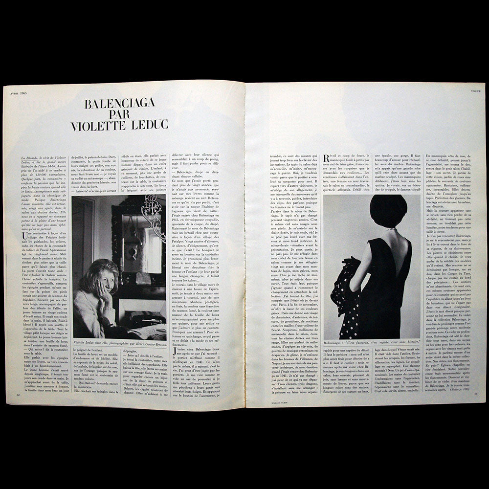 Vogue France (1er mars 1965), couverture de William Klein